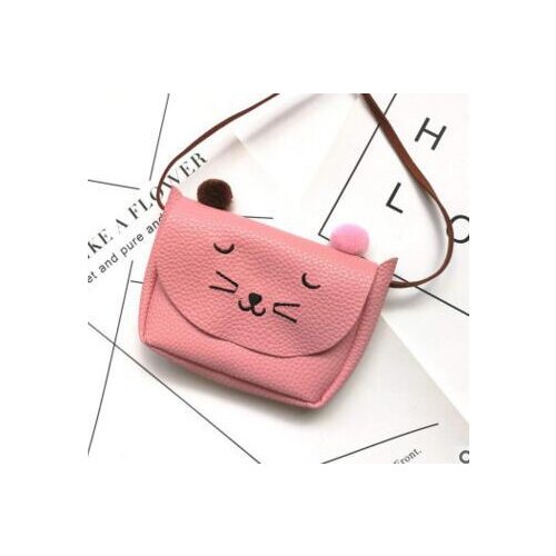 Childrens Little Cat Small Coin Purse PU Leather Hairball Baby Kids Lovely Mini Shoulder Crossbody Bags Boys Girls Accessories
