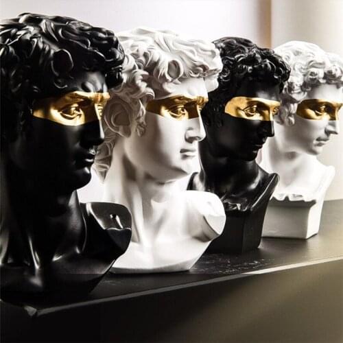 Mini Bust Sculpture European Decoration Head Home Resin Statue Modern