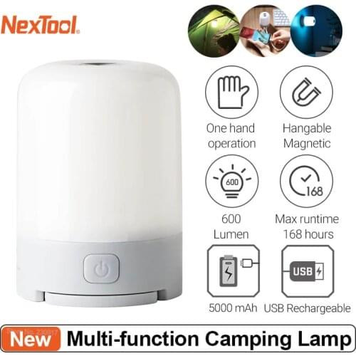 NexTool Multi-function Lantern 600 Lumen Ultra Bright Compact Outdoor Camping Lamp USB Rechargeable 6 Mode for Camping Daily Use