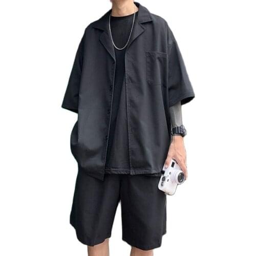 Fashion Mens Sets 2021 New Uniform Mens Tracksuits Summer Loose Small Suit Jacket Trendy Suit Male Yuppie Small Suit TYJTJY