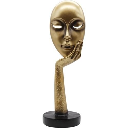 Fashion Resin Crafts Abstract Art Women Face Ornaments Lady Face Figurines Sculpture Miniatures Living Room Decoration