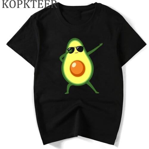 Men Clothes 2019 T Shirts Harajuku Hip Pop Cool Avocado Print Tshirt Black Short Sleeve Streetwear Tee Shirt Homme Tops Tees