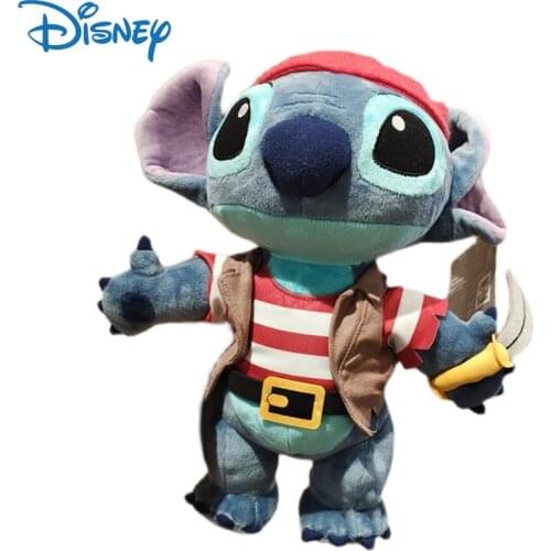 Disney Genuine Pirates of The Caribbean Stitch Stuffed Plush Toys Lilo & Stitch Cute Anime Plush Dolls Gifts for Girls Kids Toys