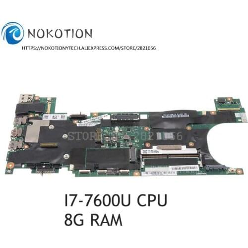 NOKOTION For Lenovo ThinkPad T470S Laptop Motherboard 01ER068 DT471 NM-B081 I7-7600U CPU 8G RAM