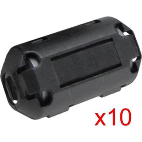 Brand New 10 Pcs Movable 7mm Inner Diameter Black Ferrite Core Ring Cable Clip