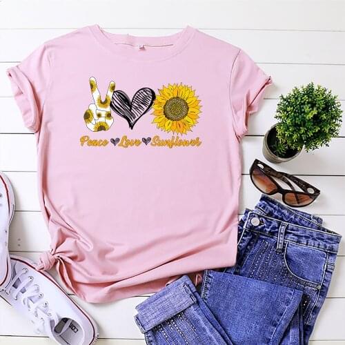 100% New Cotton Women T Shirts Summer Female Short Sleeve Harajuku Shirt Femme Office Mom Tops 5XL Plus Size Graphic Tees