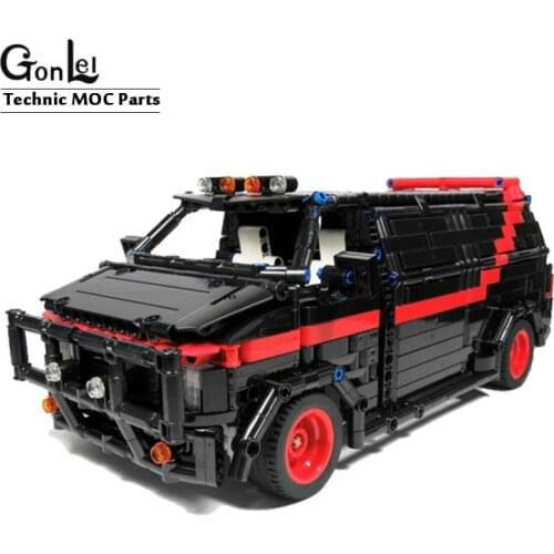 NEW MOC Building Blocks Compatible MOC-5945 A-Team Van High-Tech Bricks Fit lepining Brick Diy Toy Christmas Toys Birthday Gifts