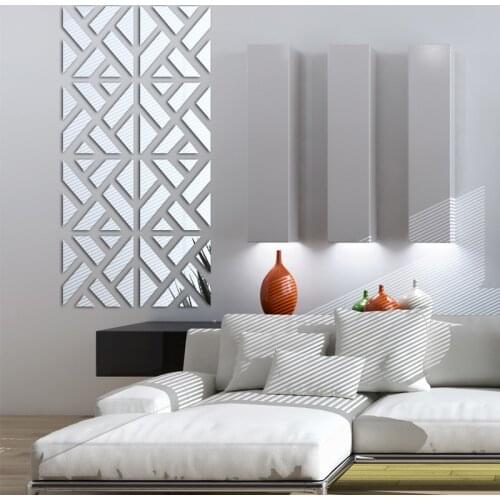 New wall stickers big 3d Decorative stickers living home modern acrylic large mirror pattern surface diy real