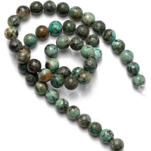Wholesale 4 6 8 10 12mm Natural Stone African Turquoises Beads Round Loose Beads for Jewelry Making DIY Bracelet Necklace