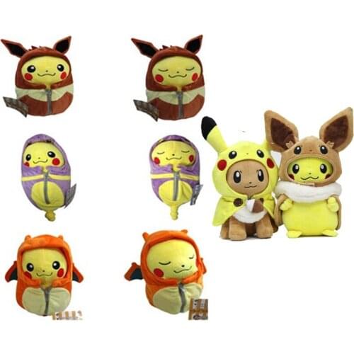 Pokemon Pikachu Large cross-dressing fire-breathing dragon Ibrahimovic sleeping bag plush toy doll Kawaii holiday gifts