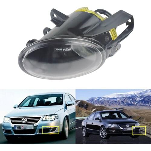 ANGRONG 1x Front Bumper Fog Light Lamp No Bulb Left Passenger Near Side N/S For VW Passat B6 3C 06-10
