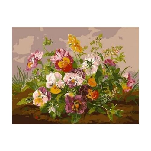 Pansies frame diy painting by numbers kits coloring paint on canvas hand painted oil painting home decor for 40x50cm