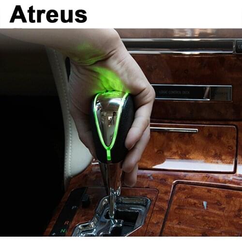 Atreus 5/6 speed Gear Shift Knob Touch Sensor LED Light discolor logo for Toyota Corolla Verso Camry Auris Hilux Priu RAV4 Yaris