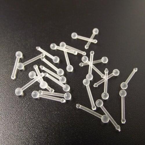 SaYao 4pcs/lot Flesh Color Clear Transparent Invisible Nose Ring Nose Stud Rings Tragus Ear Piercing Nose Nail Body Jewelry