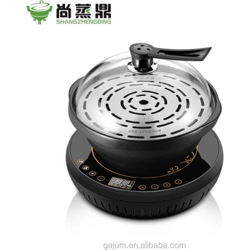 Top glass ceramic pot electric food steamer with touch screen
