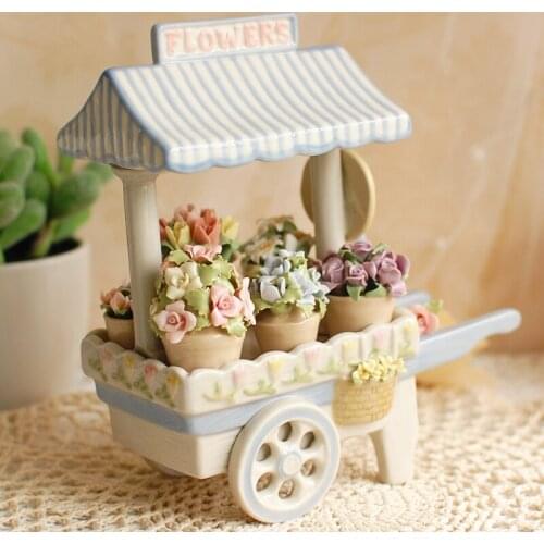 Pastoral Style High Quality Ceramic Float Music Box Creative Fashion Wedding Birthday Gift Living Room Decoration