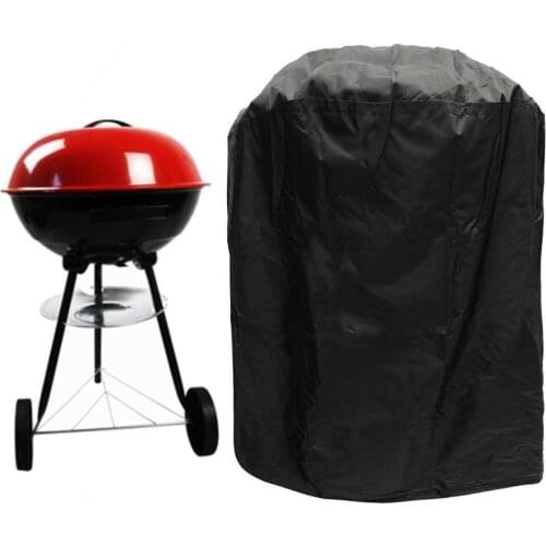 Protective Circular BBQ Cover for Picnic Waterproof Dustproof Sunscreen Barbeque Cover Protector for Grilling