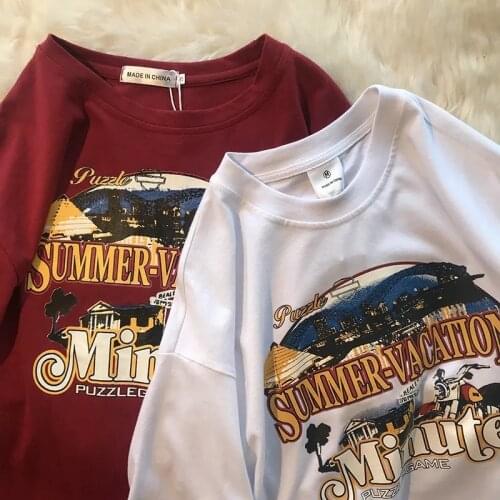 Graphic Print T-shirt Women Harajuku Aesthetic White Tops Tshirt Y2k Casual Female T Shirt vintage t-shirt cotton clothes punk