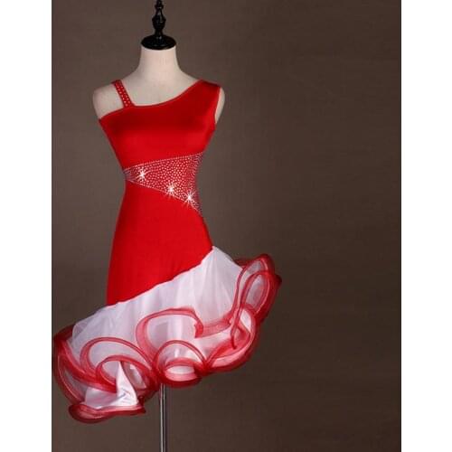 Women Competition Dresses Sexy Ballroom Tango Performance Clothing Latin Dance Dress Rhinestone Samba Rumba Salsa Cha Cha