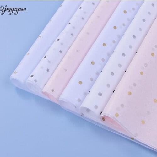 10 Sheets/lot 50*70 Cm Gift Wrapping Paper DIY Handmade Craft Star Love Dot Pattern Tissue Paper Floral Packaging Material