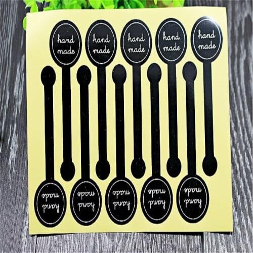 10pc/set sealing sticker for candy cookie box bag chocolate paper gift package Birthday Party favor DIY black handmade long