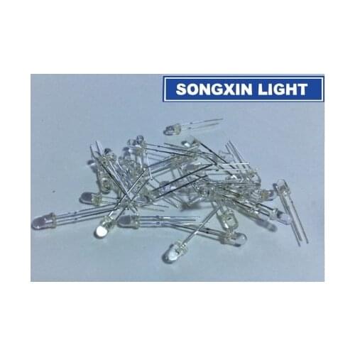 1000pcs 3mm IR LED Diode 850nm Infrared 20mA DC 1.4-1.6V Transparent Light Emitting Diode LED Lamp Clear Lens Through Hole Bulb