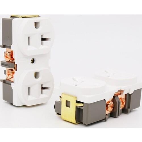 2pieces Hi Fi 24K copper Plated US 20A AC Duplex Receptacles Wall Outlet Power Distributor