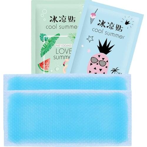 2pcs Disposable Cooling Patches Cooling Gel Stickers Adults Children Summer Adhesive Head Heat Lower Temperature