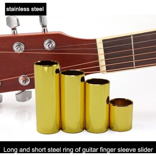 4pcs Professional Guitar Slide Bar Brass Finger Slides Bass Smooth Edge for Electric Guitar Musical Instruments