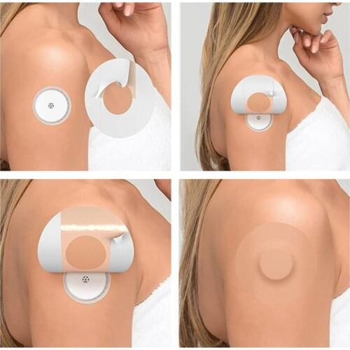 5Pcs Waterproof Sensor Patches Adhesive Fixed Patches CGM Latex Hypoallergenic Elastic Fabric Nude