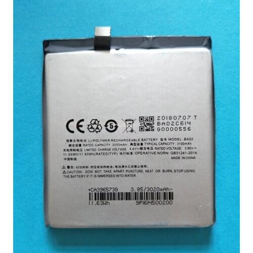 AZK 3100mAh BA02 High Quality Battery For Meizu Meizy Meilan U10 A680Q BU10 smart phone battery 3000mah