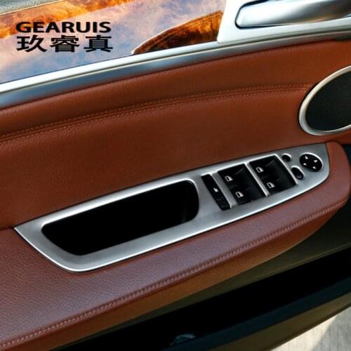 Car Styling Door Armrest panel covers Stickers for BMW X5 e70 X6 e71 Window Glass Lifting Buttons Trim Auto Interior Accessories