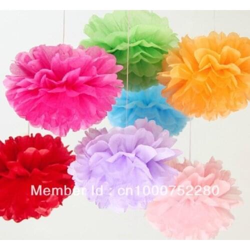 Free Shipping 10pcs 6"(15cm) Tissue Paper Pom Poms Wedding Birthday Party Decor Craft festival decoration