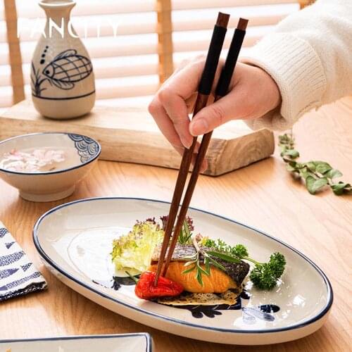 FANCITY Fish dish, household ceramic dish, steamed fish dish, large fish dish, Japanese dish, dish dish, net red new fish dish