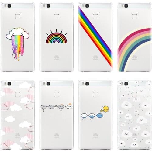 Back Cover For Huawei P9 Lite Mini P10 P Smart Plus P20 Pro P10 P20 P8 P9 Lite 2017 Funny Cloud Rainbow Soft Silicone Phone Case