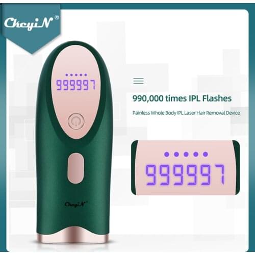 CkeyiN Laser Hair Removal System Permanent Painless IPL Facial Bikini Body Hair Remover 999999 Flashes 3 LED Color Hair Trimmer