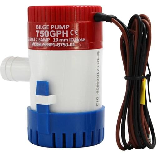 DC 12V 24V Small Mini Automatic Boat Bilge Pump Auto 1100GPH Electric Water Pump 350/500/750/1100 GPH