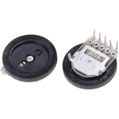 10Pcs B103 16X2mm 10K Ohm Double Dial Taper Volume Wheel Duplex Potentiometer