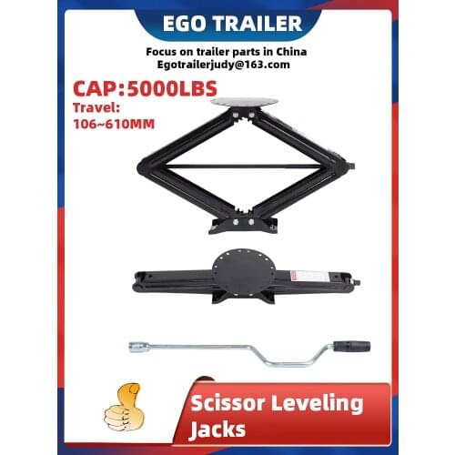 EGO2 Pcs 30" 5000lb RV Camper Scissor Leveling Jacks Trailer Stabilizer w/Handle corner steady Trailer Parts Caravan Accessories