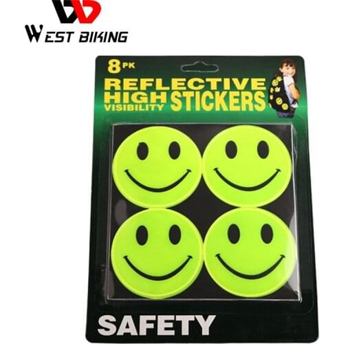 WEST BIKING Super Bright Bicycle Night Cycling Safety Reflective Stickers Tape Patch Fluorescent Colors Bike Reflective Stickers