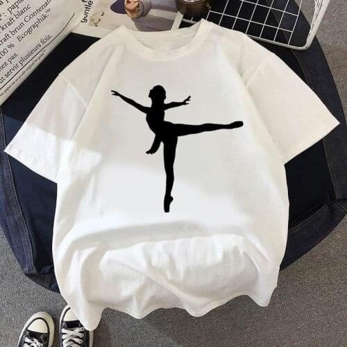 Ballet girl printed t shirt women 90s Graphic T-shirt Harajuku Tops Tee Cute Short Sleeve animal tshirt Female Tshirts