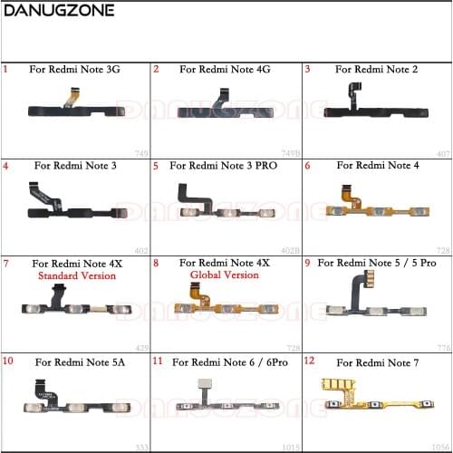 Power Button On / Off Volume Mute Switch Button Flex Cable For Xiaomi Redmi NOTE 6 6A 7 5A 5 PRO 2 3 4 4X / NOTE 3G 4G