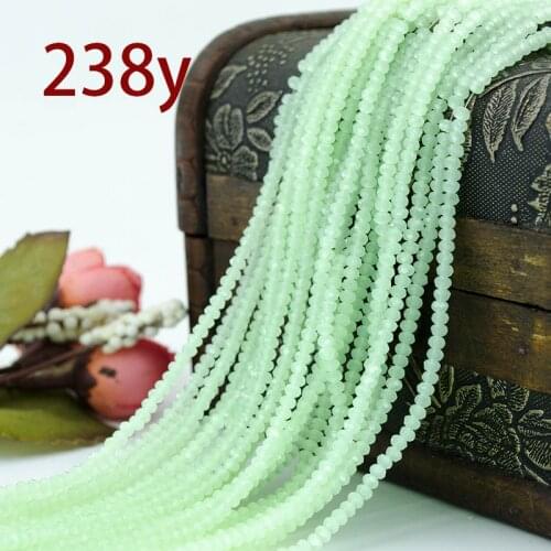 KAMTOP Light green 2mm 195PCS Bicone crystal beads cut cut round glass beads, fashion bracelet necklace jewelry making DIY