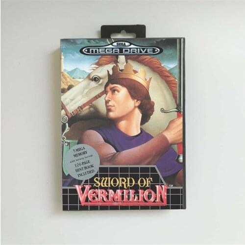 Sword of Vermillion - EUR Cover With Box 16 Bit MD Game Card for Megadrive Genesis Video Game Console