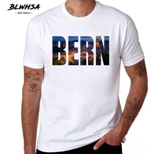 BLWHSA Bern City Printing Men T shirt Summer Casual Short Sleeve Round Neck Brand T-shirts Switzerland City Bern Men Clothes