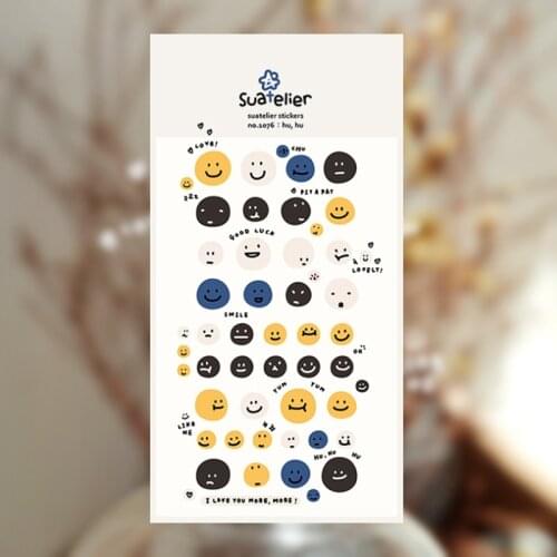 Suatelier Smile Expression Sticker Cute Cartoon Cutting Die DIY Scrapbooking Paper Material Journaling Deco Planner Hobby Craft