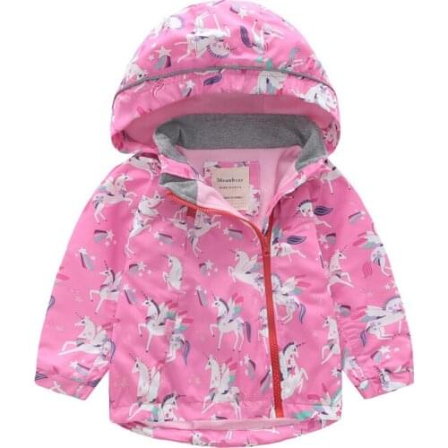New girls' windbreaker spring and autumn childrens windbreaker baby hooded jacket