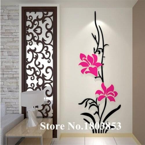 New Diy 3D stereo acrylic crystal wall stickers bedroom living room sofa entrance corridor Creative Home decor sticker decals