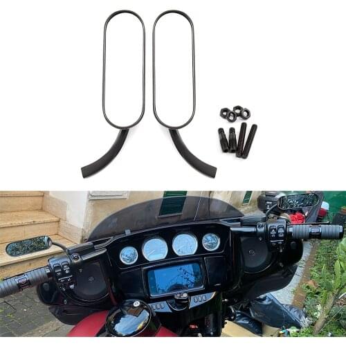 Motorcycle 8mm/10mm Mini Oval Mirrors Black/Chrome For Harley Dyna Softail Sportster Touring Road King Cruiser Chopper Bobber