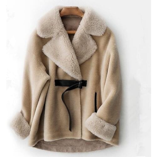 Real Fur Coat Sheep Shearling Fur Jacket 2020 Autumn Winter Women Clothes Korean Vintage Female Short Wool Coat Winterjas Dames